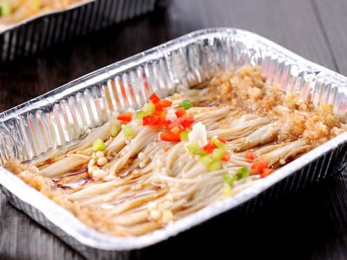 鸡东锡纸烤金针菇